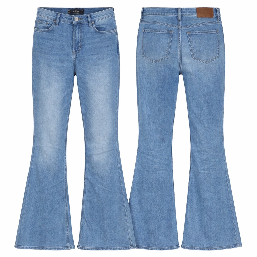Hollister High-Rise Flare Jeans – Light Wash – Size 14R / W32R